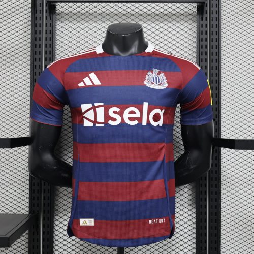 2024-25 Newcastle away football jersey player version sportswear short-sleeved jersey blue and red