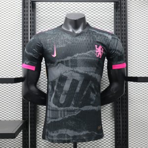 2024-25 Chelsea Away Football Wear Player Edition Sportswear Short Sleeve Jersey Black