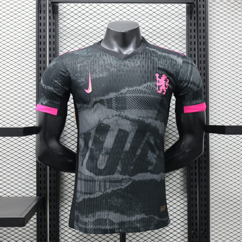 2024-25 Chelsea Away Football Wear Player Edition Sportswear Short Sleeve Jersey Black