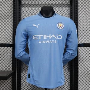 2024-25 Champions League Manchester City home football uniform training uniform player version jersey long sleeve