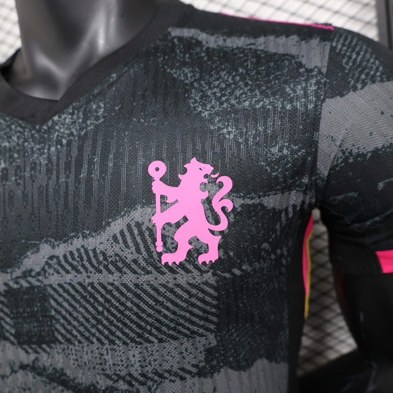2024-25 Premier League Chelsea Away Football Jersey Top Player Version Short Sleeve Jersey Black