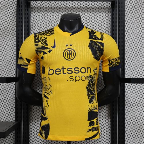 2024-25 Serie A Inter Milan Away Football Jersey Top Player Version yellow
