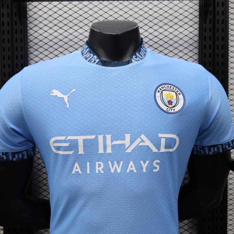 2024-25 Champions League Manchester City home football uniform training uniform player version jersey short sleeve