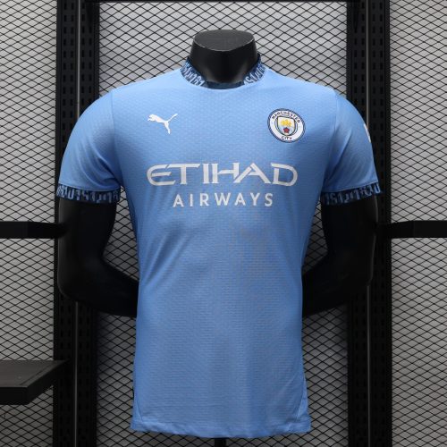 2024-25 Champions League Manchester City home football uniform training uniform player version jersey short sleeve