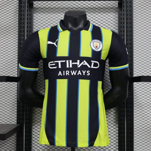 2024-25 Champions League Manchester City Away Football Wear Training Wear Player Version Jersey Short Sleeve