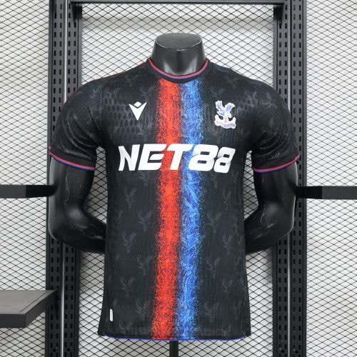 2024-25 Crystal Palace Short Sleeve Football Jersey Top Players Version Tracksuit Black