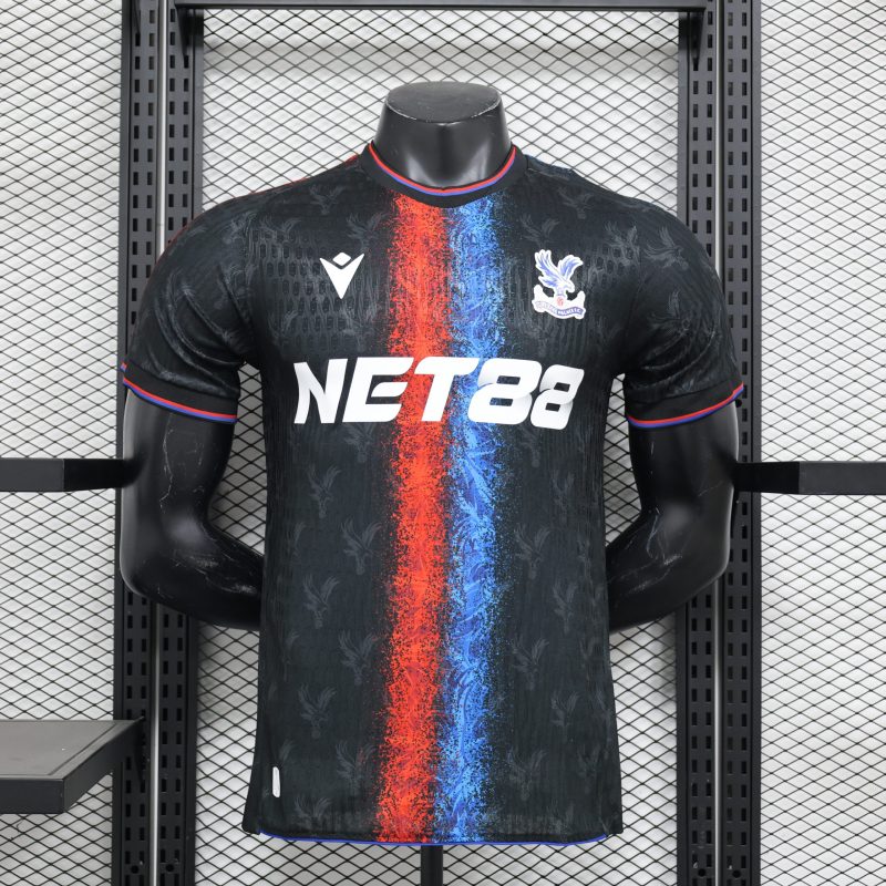 2024-25 Crystal Palace Short Sleeve Football Jersey Top Players Version Tracksuit Black