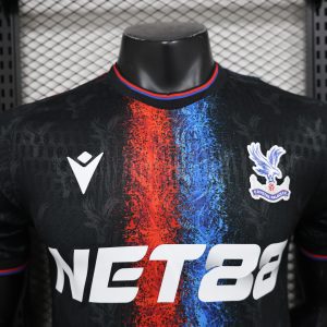 2024-25 Crystal Palace Short Sleeve Football Jersey Top Players Version Tracksuit Black