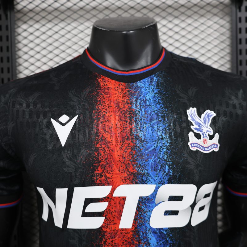 2024-25 Crystal Palace Short Sleeve Football Jersey Top Players Version Tracksuit Black