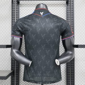 2024-25 Crystal Palace Short Sleeve Football Jersey Top Players Version Tracksuit Black