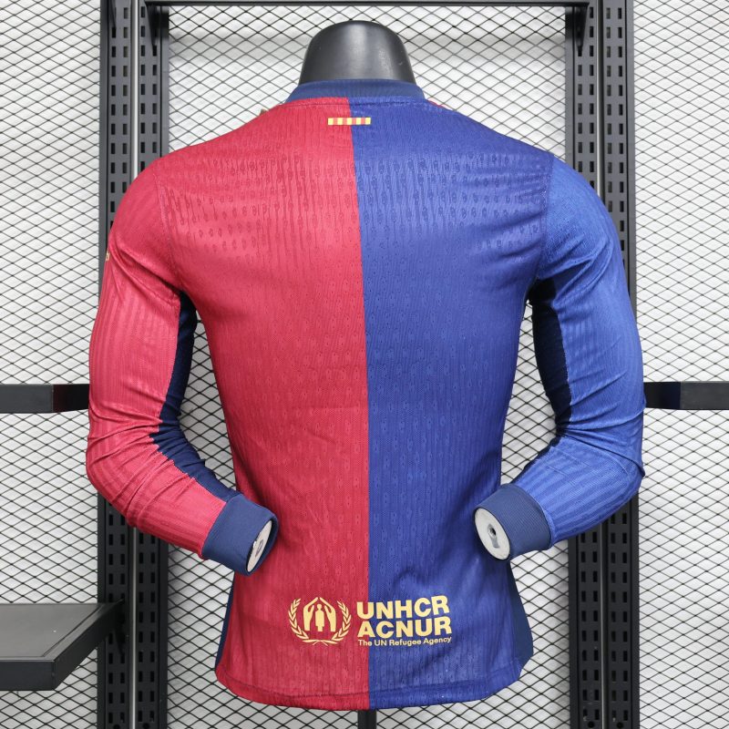 2024-25 Barcelona Football Jersey Barcelona Football Jersey Player Edition Home Long Sleeve Jersey