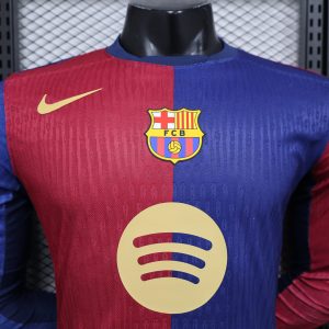 2024-25 Barcelona Football Jersey Barcelona Football Jersey Player Edition Home Long Sleeve Jersey