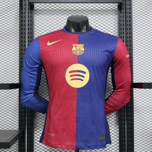 2024-25 Barcelona Football Jersey Barcelona Football Jersey Player Edition Home Long Sleeve Jersey