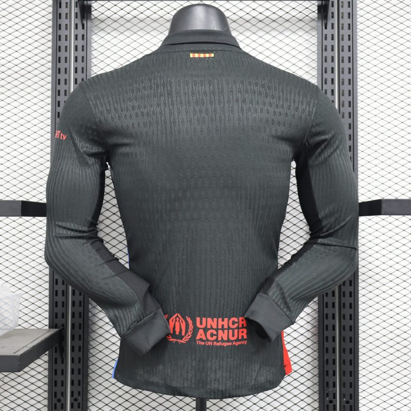 2024-25 Barcelona Football Jersey Barcelona Football Jersey Player Edition Away Long Sleeve Jersey