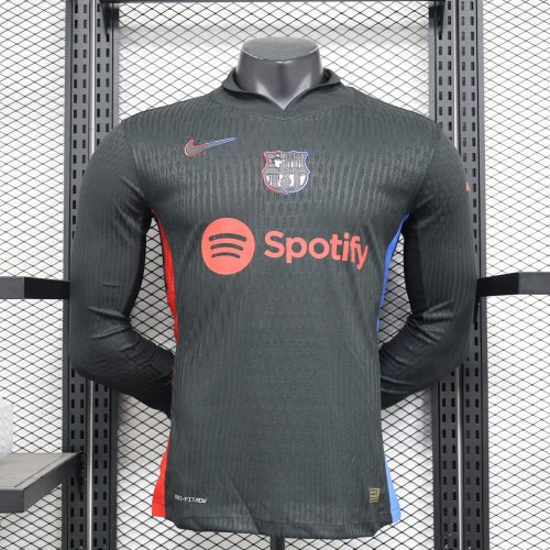 2024-25 Barcelona Football Jersey Barcelona Football Jersey Player Edition Away Long Sleeve Jersey