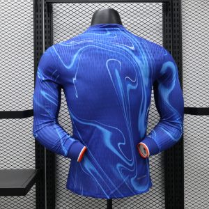 切尔西主长袖4 2024-25 Chelsea Home Jersey Long Sleeve Football Jersey Player's Edition Top