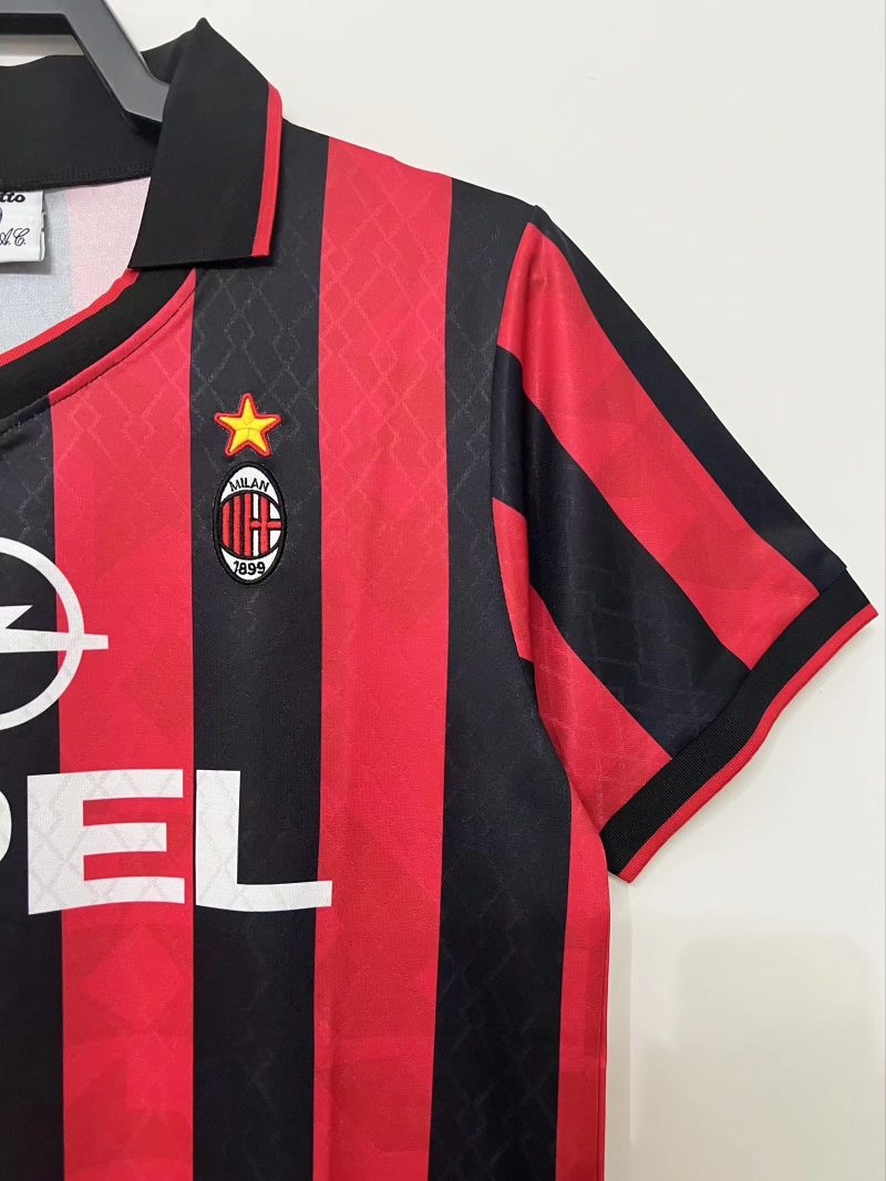 95-96-2 1995-1996 AC Milan home short sleeves