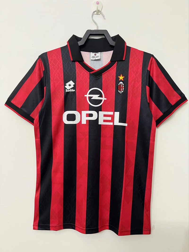 95-96 1995-1996 AC Milan home short sleeves